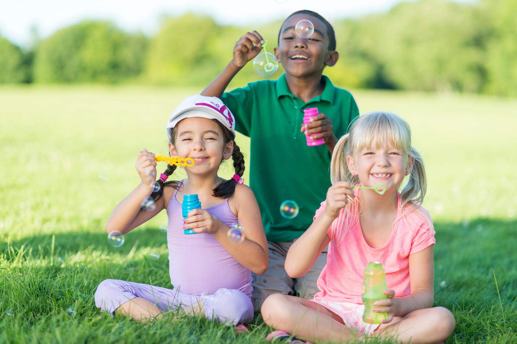 Toddler bubble play at Lollipop Patch